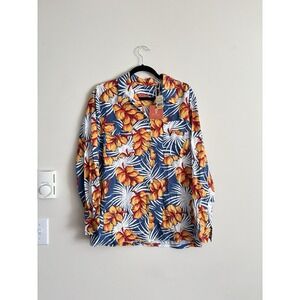 Tommy Bahama Relax Womens Medium Button Camp Shirt Floral Hawaiian